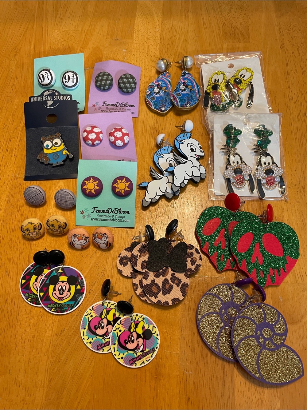 Disney Harry Potter Jewelry Lot Earrings Mickey Minnie Ursula Lilo Rapunzel